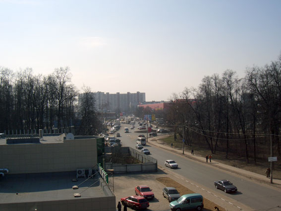 Мытищи, вид с моста на Олимпийском проспекте, 2007 г.